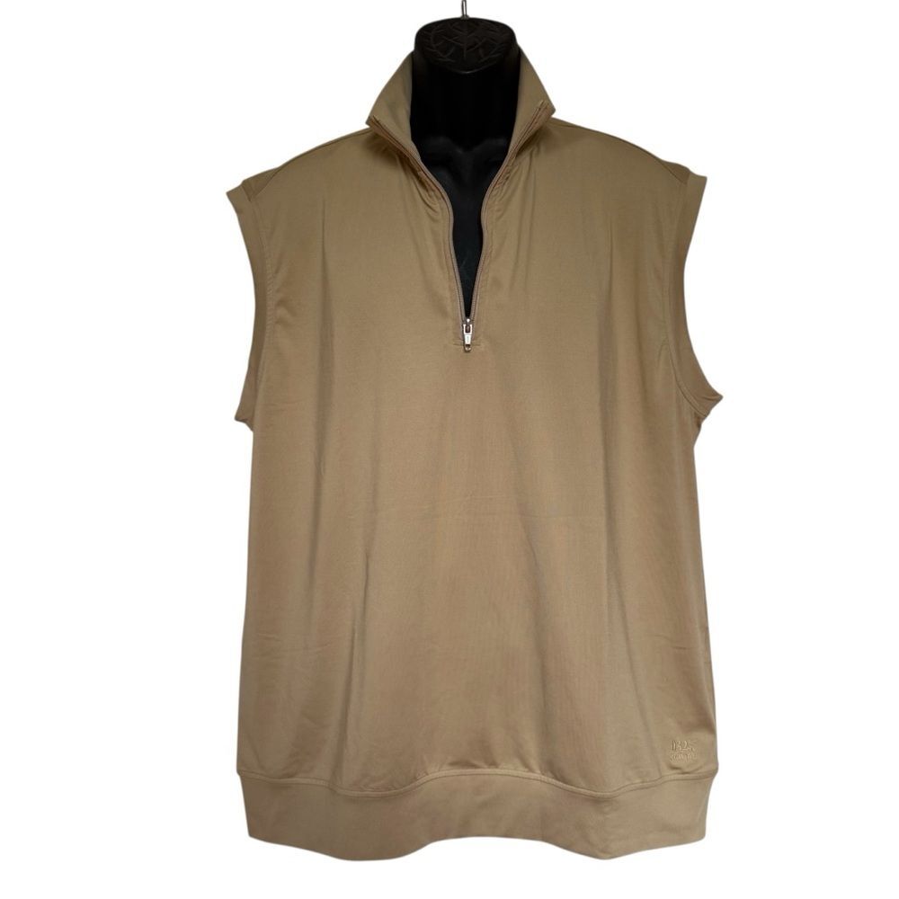 NWT Tabasco McIlhenny Dry Goods 1/4 Zip Tech Vest Golf British Khaki Tan Sz L